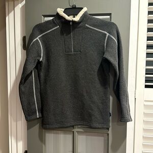 Boys Kuhl dark gray fleece quarter zip - size large